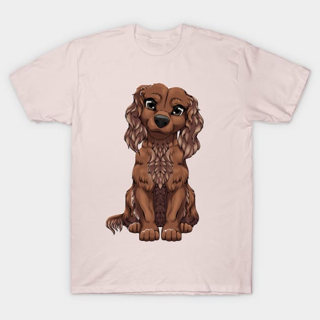 Red Cocker Spaniel T-Shirt by Bamsdrawz